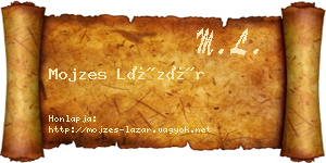 Mojzes Lázár névjegykártya